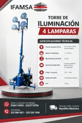 TORRE DE ILUMINACION 4 LAMPARAS HYPERMAQ