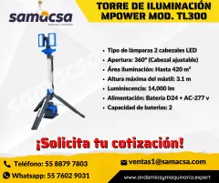 TORRE DE LUZ LED MOD. TL-300 MPOWER  SAMACSA