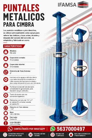 PUNTALES METALICOS PARA CIMBRA