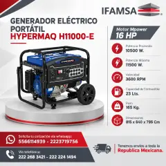 GENERADOR ELECTRICO PORTATIL HYPERMAQ H11000-E