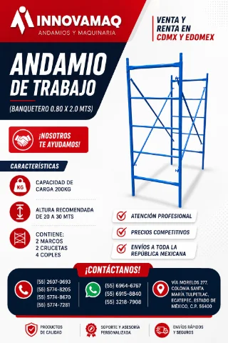 Andamio Banquetero 0.80 x 2.0m  Listo