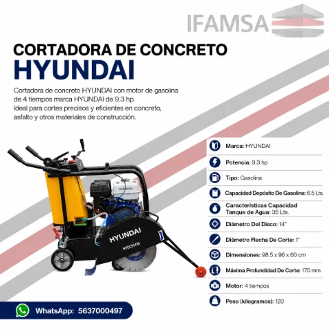 CORTADORA DE CONCRETO HYUNDAI IFAMSA PUEBLA