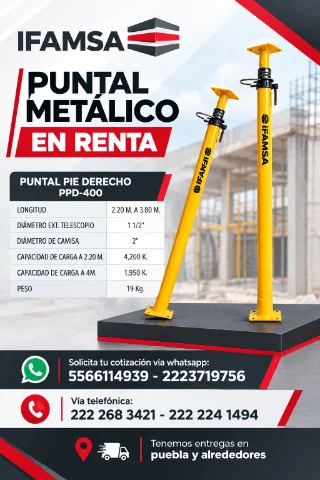 PUNTALES METALICOS AMARILLOS EN RENTA
