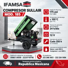 COMPRESOR SULLIAR MODELO 185 CFM