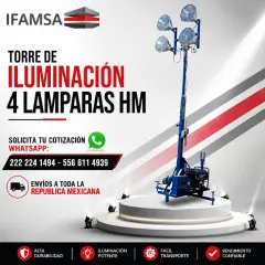 TORRE DE ILUMINACION 4 LAMPARAS HYPERMAQ