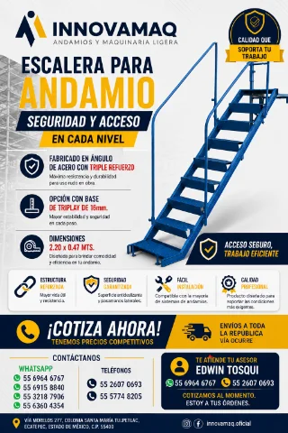  Escalera con Pasamanos para Andamio Innovamaq