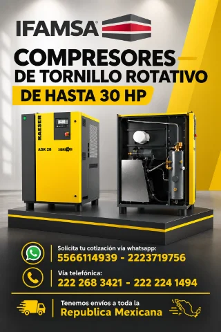 COMPRESORES DE TORNILLO ROTATIVO DE HASTA 30 HP