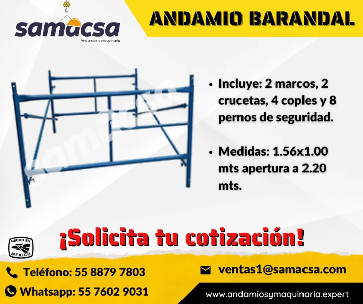 ANDAMIO TUBULAR BARANDAL SAMACSA