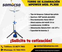 TORRE DE LUZ LED PORTATIL PL-300 MPOWER  SAMACSA