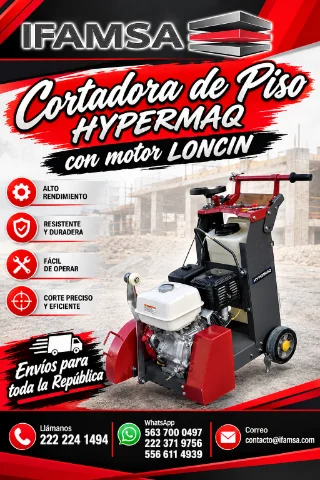 - Cortadora de piso HYPERMAQ con motor HONDA