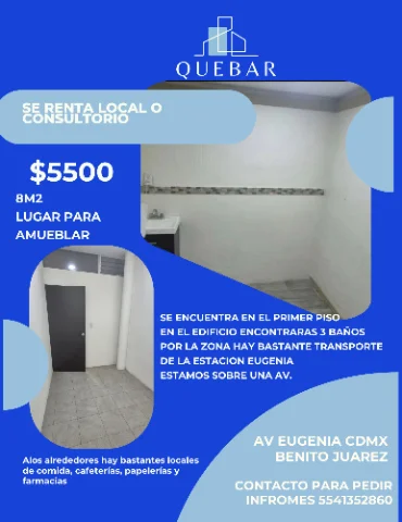 SE RENTA CONSULTORIO O LOCAL 5500