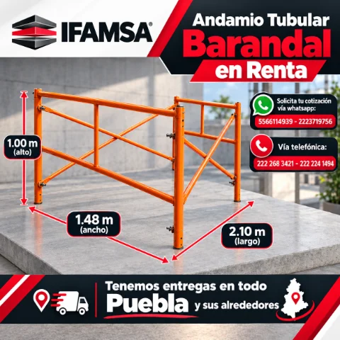 RENTA CUERPO DE ANDAMIO BARANDAL MODELO CA-1M
