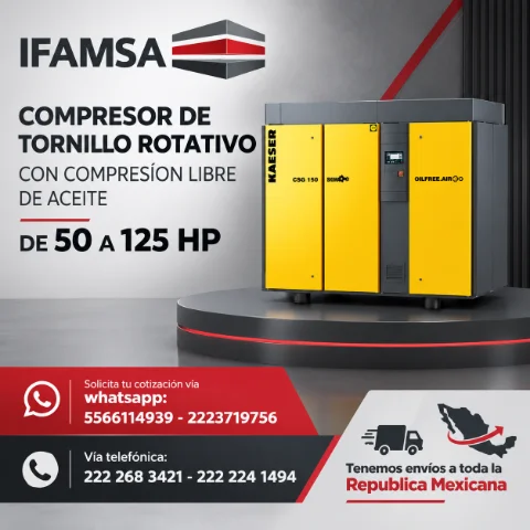 COMPRESOR DE TORNILLO ROTATIVO CON COMPRESION