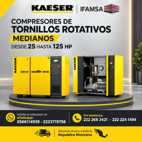 COMPRESORES DE TORNILLOS ROTATIVOS MEDIANOS