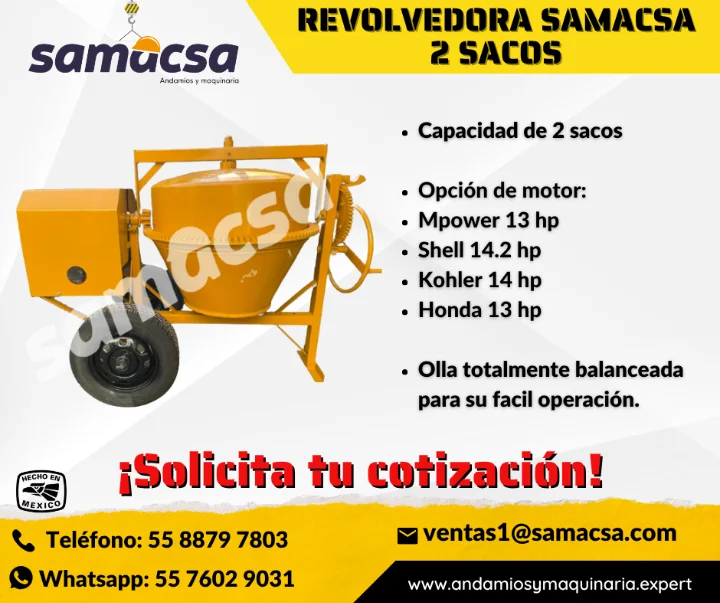 REVOLVEDORA DE CONCRETO SAMACSA  2 SACOS