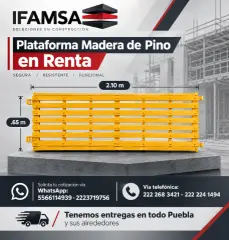PLATAFORMAS PARA ANDAMIO .60MX2.10M EN RENTA