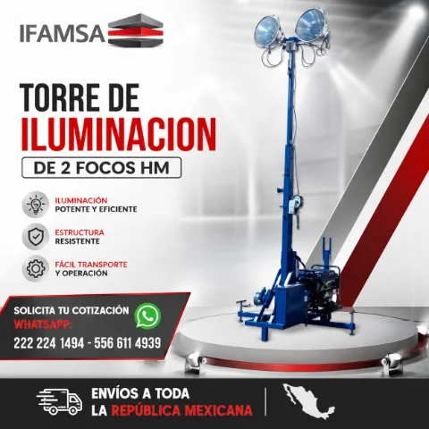 TORRE DE ILUMINACION 2 LAMPARAS HM