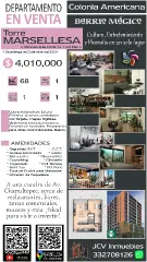 Depa Nuevo en Col. Americana. MARSELLESA!! 68 Mts