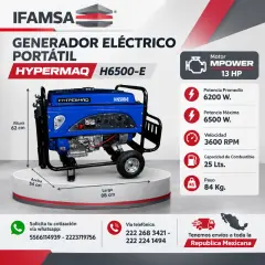 GENERADOR ELECTRICO PORTATIL HYPERMAQ H6500-E