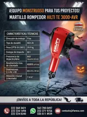 Martillo Rompedor TE3000AVR - HILTI