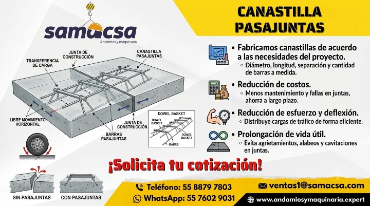 Canastilla Pasajuntas para Pavimento  SAMACSA