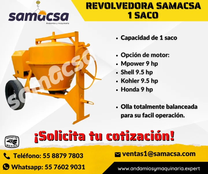 REVOLVEDORA DE CONCRETO SAMACSA  1 SACO