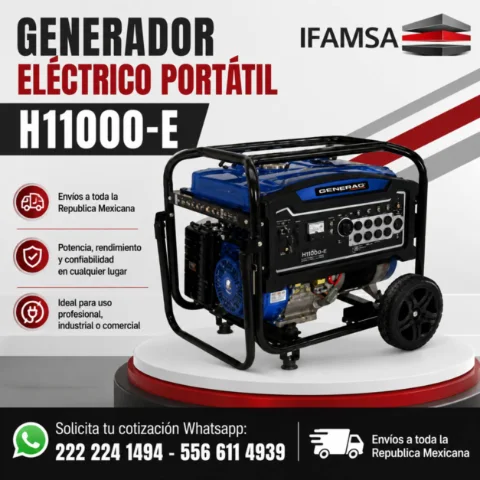 GENERADOR ELECTRICO PORTATIL HYPERMAQ H11000-E