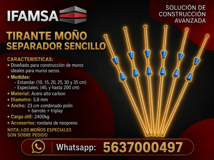 Moños o Tirantes para Cimbra en Puebla