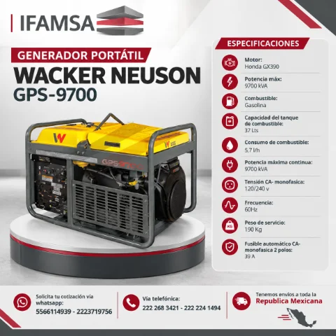 GENERADOR PORTATIL WACKER NEUSON GPS-9700