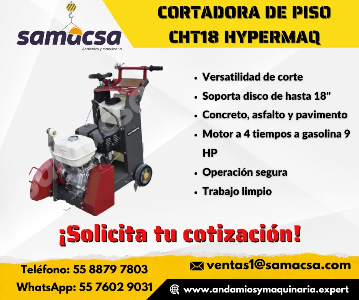 CORTADORA DE PISO HYPERMAQ CHT18 -SAMACSA