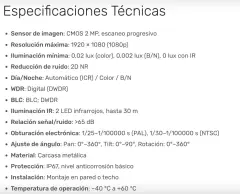Camara Bala de 2 Megapixeles 1080P Saxxon - foto 3