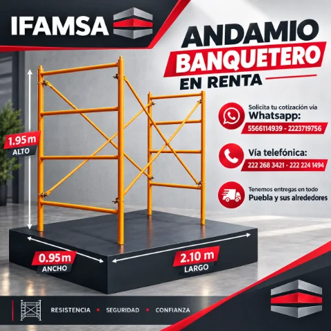 RENTA CUERPO DE ANDAMIO BANQUETERO CA-95CM