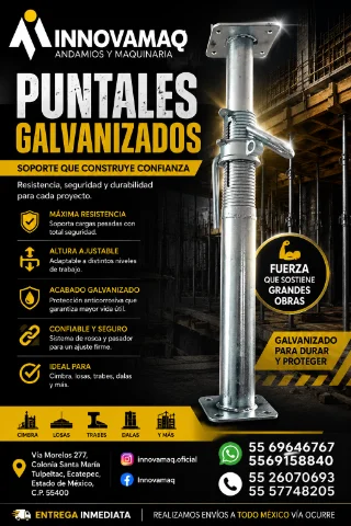 Puntales Galvanizados de Alta Resistencia