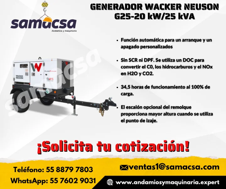 GENERADOR ELECTRICO WACKER NEUSON G25 - SAMACSA