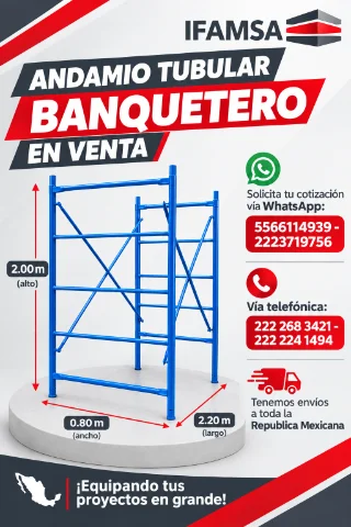 VENTA DE ANDAMIO TUBULAR BANQUETERO MODELO AH-080
