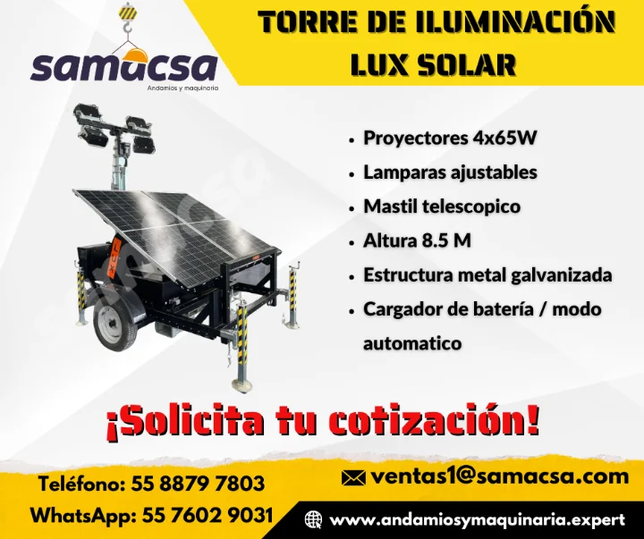 TORRE DE ILUMINACION SOLAR LUX TOWER - SAMACSA