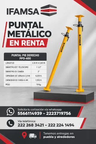 RENTA DE PUNTAL METALICO AMARILLO