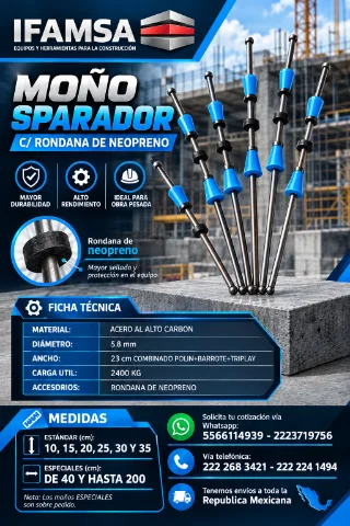 MOÑO SEPARADOR CON RONDANA DE NEOPRENO