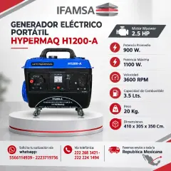 GENERADOR ELECTRICO PORTATIL HYPERMAQ H1200-A