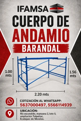 Cuerpo de andamio barandal