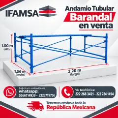 VENTA DE ANDAMIO TUBULAR BARANDAL MODELO AH-100