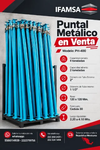 VENTA DE PUNTALES METALICOS PARA CIMBRA
