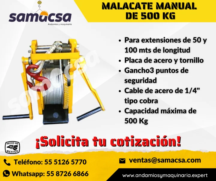 MALACATE PARA HAMACA / SISTEMA DE IZAJE MANUAL