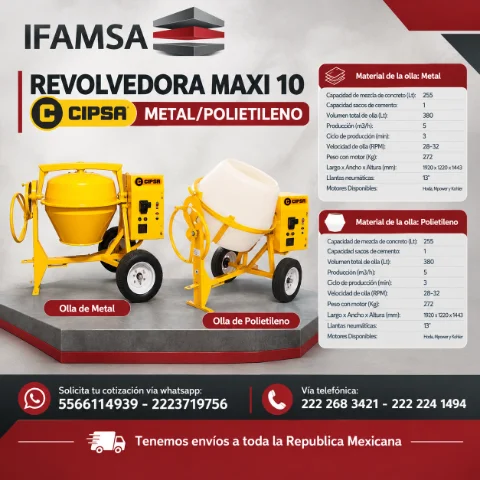 REVOLVEDORA MAXI 10 CIPSA METAL/POLIETILENO
