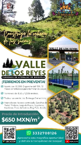 PREVENTA TERRENOS EN EL BOSQUE ATEMAJAC BRIZUELA