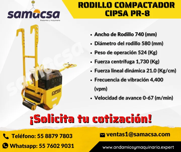 RODILLO COMPACTADOR CIPSA PR-8 - SAMACSA