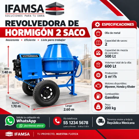 REVOLVEDORA DE HORMIGON 2 SACO HYPERMAQ