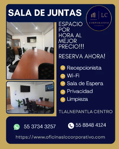 SALA DE JUNTAS CON MOBILIARIO BASICO