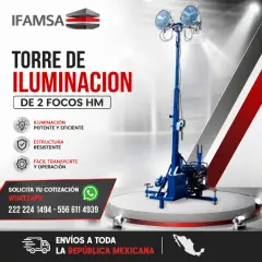 TORRE DE ILUMINACION 2 LAMPARAS HYPERMAQ