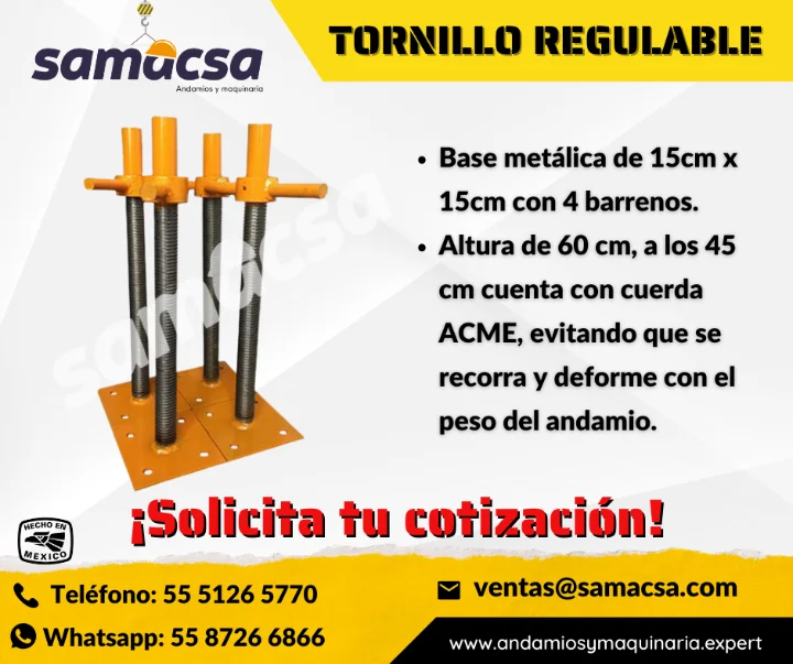 Tornillo Regulable para Andamio Ajuste Perfecto